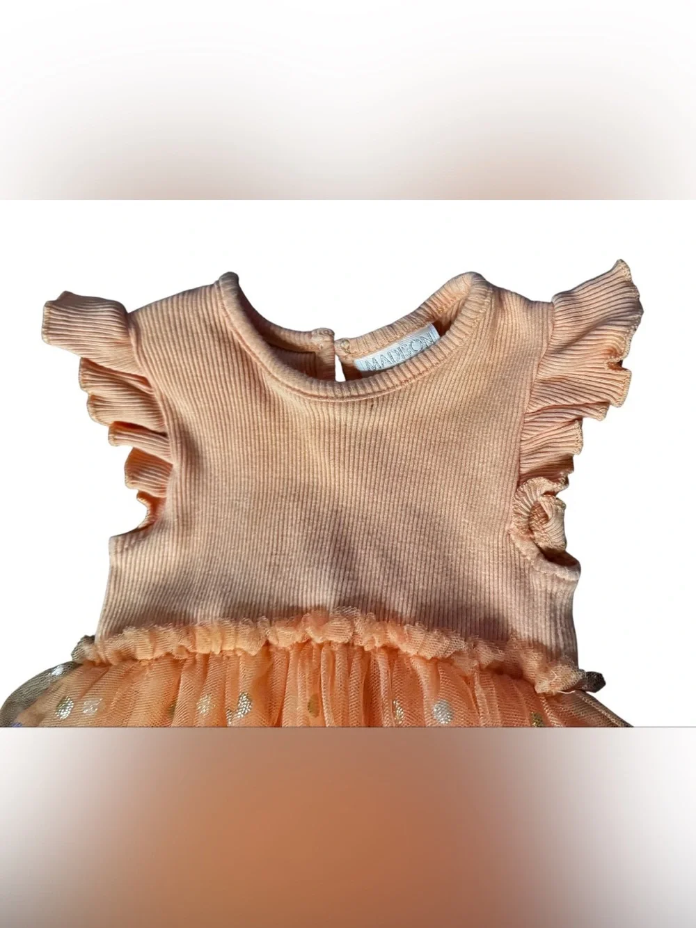 Madison Layne size 24 M tulle skirt gold sparkle dot twirl dress flower girl